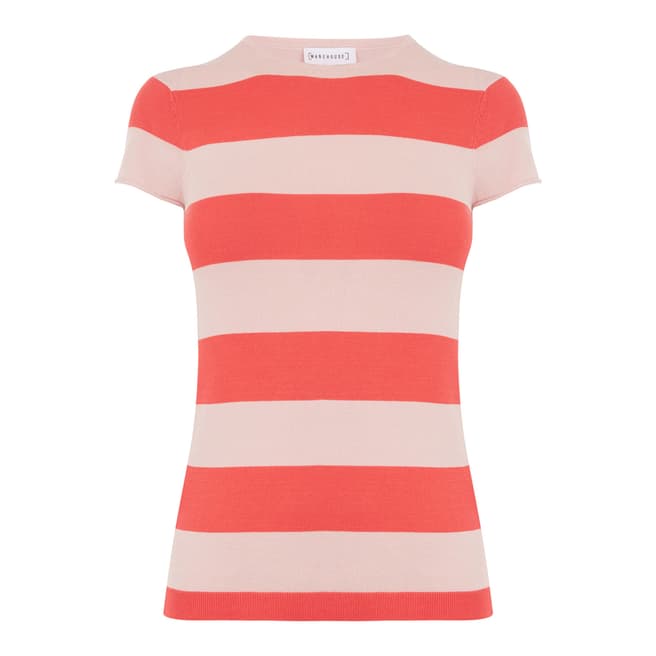 Warehouse Pink Bold Stripe T-Shirt