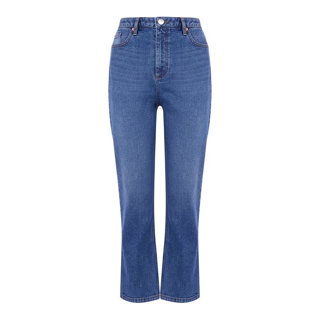 Warehouse Mid Wash Denim Slim High Rise Jeans