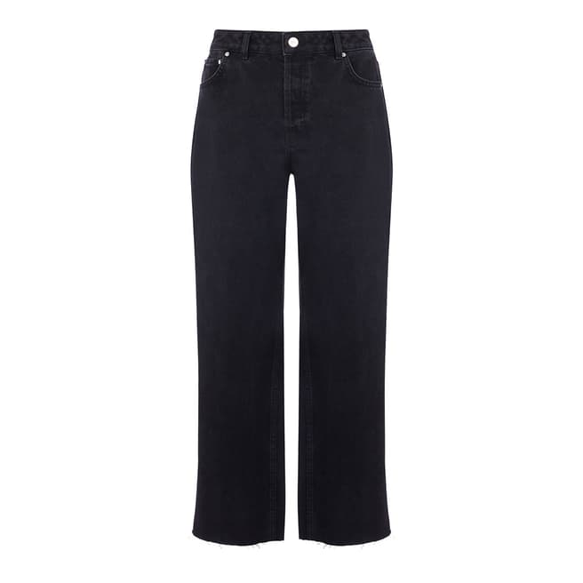 Warehouse Black Straight Mid Rise Jeans