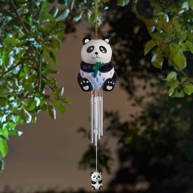 Smart Solar Ceramic Panda Wind Chime