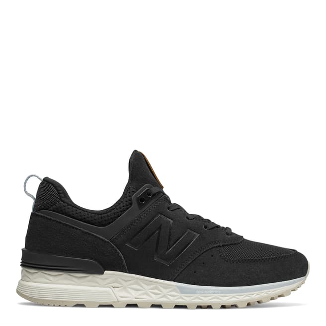 New Balance Black Suede & Mesh 574 Sneakers