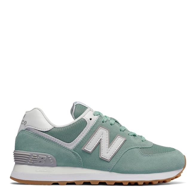 New Balance Mint Green Suede & Mesh 574 Sneakers 