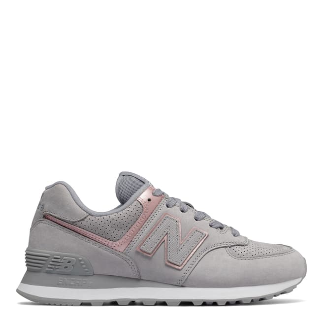 New Balance Grey & Pink 574 Classic Sneaker