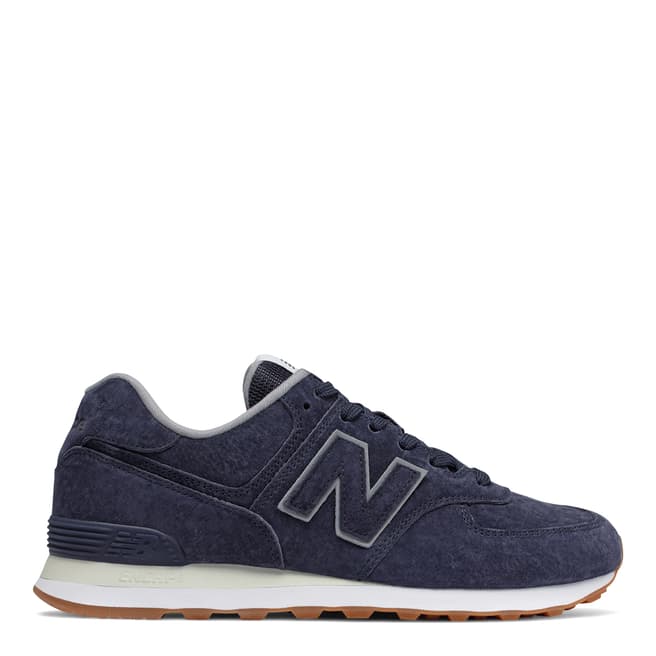 New Balance Navy Suede 574 Sneakers 