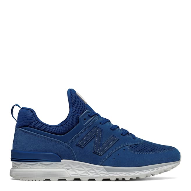 New Balance Blue Suede & Mesh 574 Sport Sneakers 
