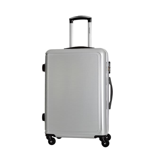 Travel One Silver Printed 4 Wheeled Maryhill Suitcase 58cm