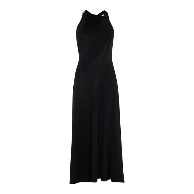 Karen Millen Black Panelled Contour Maxi Dress