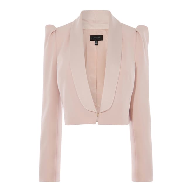 Karen Millen Pale Pink Shawl Collar Micro Jacket