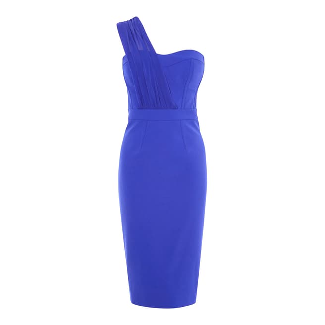 Karen Millen Blue Strapless Pencil Dress