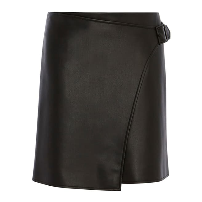 Karen Millen Black Faux Leather Skirt
