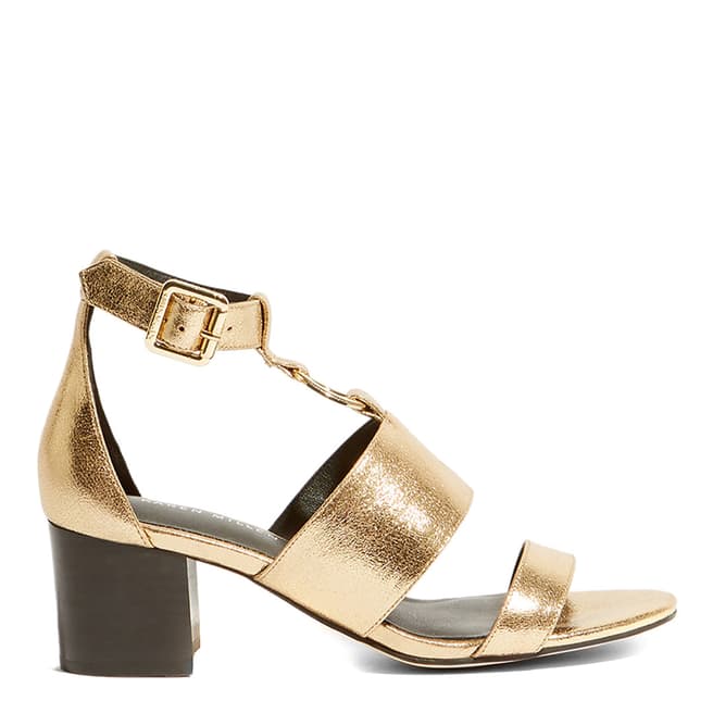 Karen Millen Gold D Ring Leather Sandals