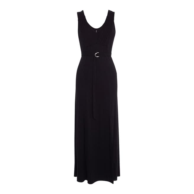 Karen Millen Black Belted Jersey Maxi Dress