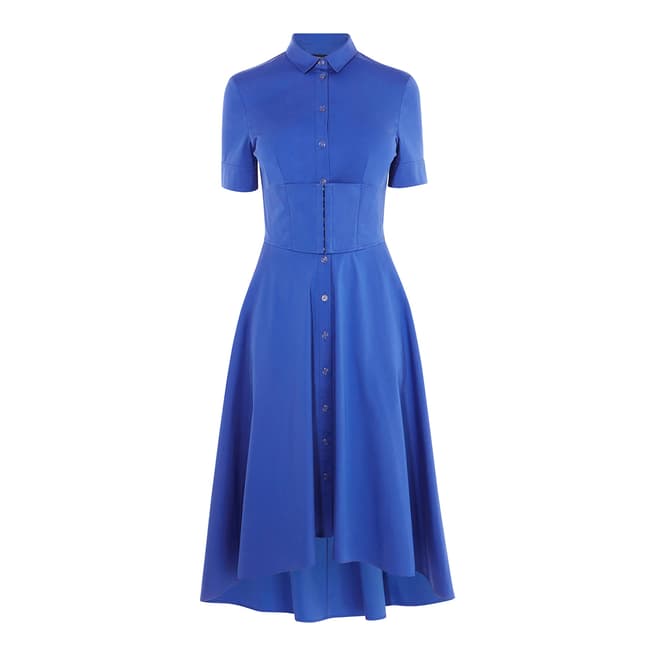 Karen Millen Blue Corset Shirt Dress