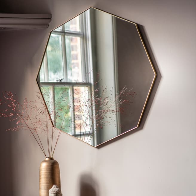 Gallery Living Bowen Octagon Mirror in Champagne