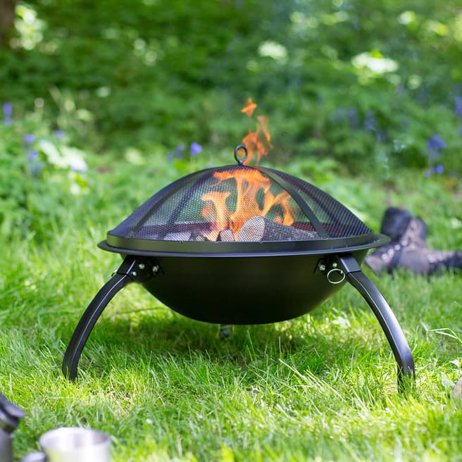 La Hacienda Camping Firebowl with grill, folding legs
