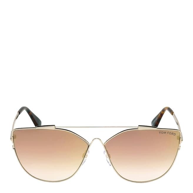 Tom Ford Women's Gold/Brown Mirrored Sunglasses 64mm