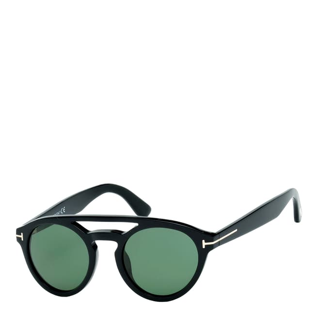 Tom Ford Men's Shiny Black/Green Tom Ford Sunglasses 50mm