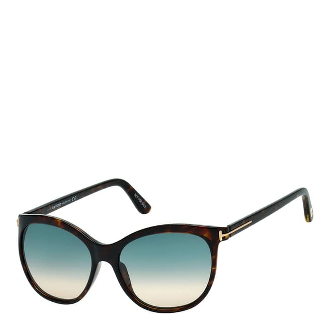 Tom Ford Women's Havana/Blue Sunglasses 57mm