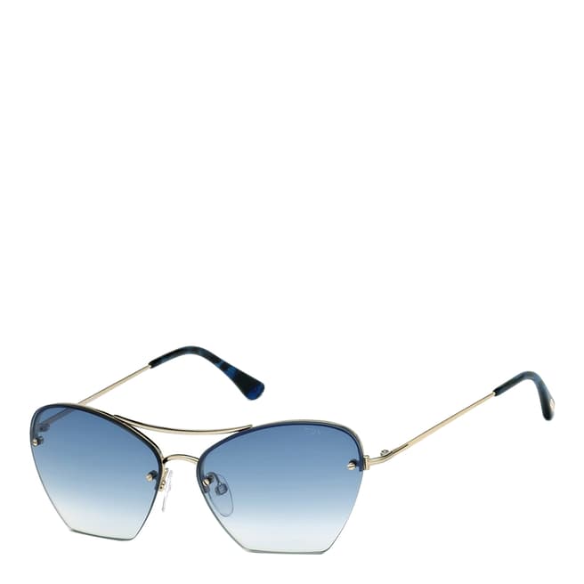 Tom Ford Women's Gold/Blue Sunglasses 58mm