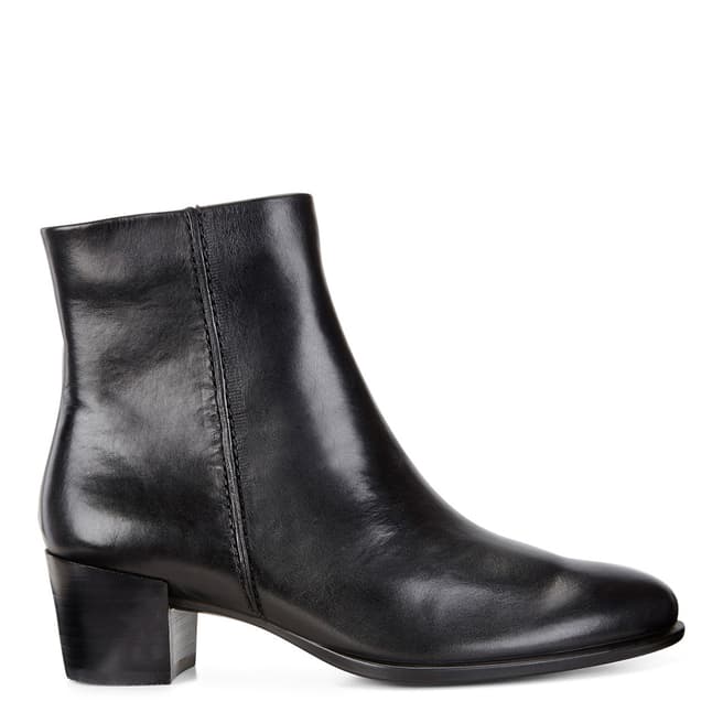 ECCO Black Leather Shape 35 Heeled Ankle Boots 