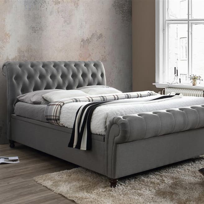 Birlea Castello Double Side Ottoman Bed, Grey Fabric