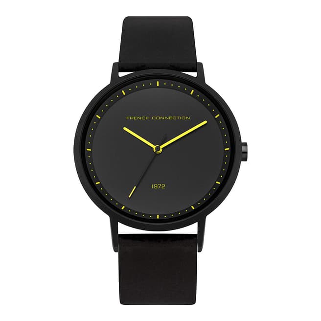 French Connection Matte Black Silicone Strap Watch