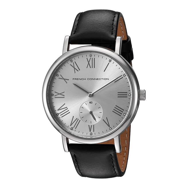 French Connection Black Oily Strap Silver Dial Watch