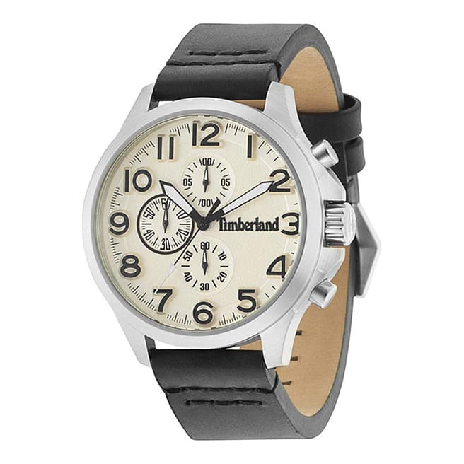 Timberland Black Leather Strap Watch