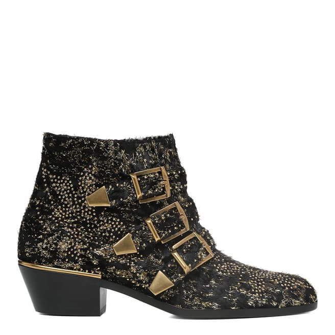 Chloé Black Leather Susanna Short Boots 