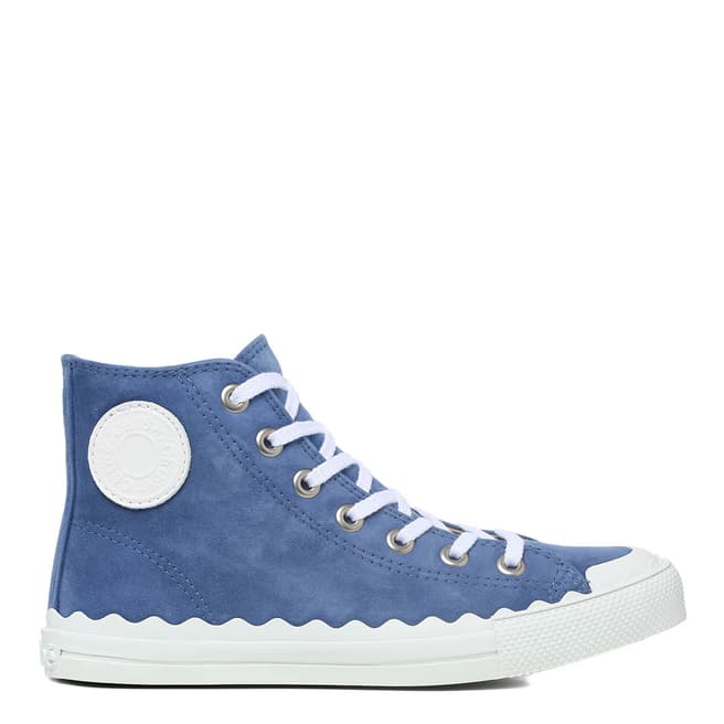 Chloé Cobalt Blue Suede Kyle Hi-Top Sneakers 