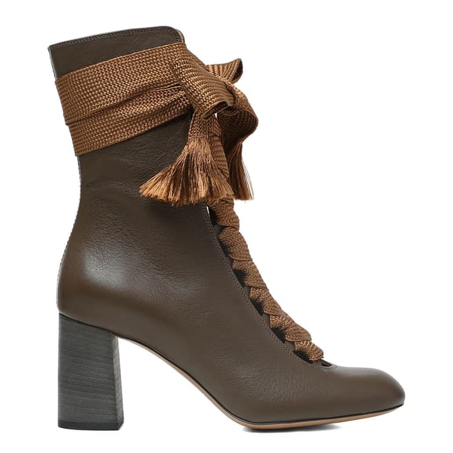 Chloé Brown Leather Harper Ankle Boots 