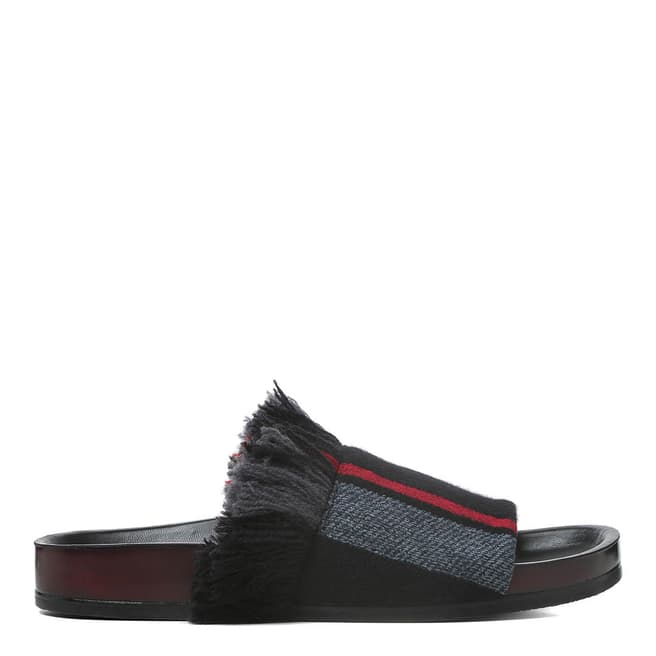 Chloé Charcoal Black Kerenn Flat Sandals  