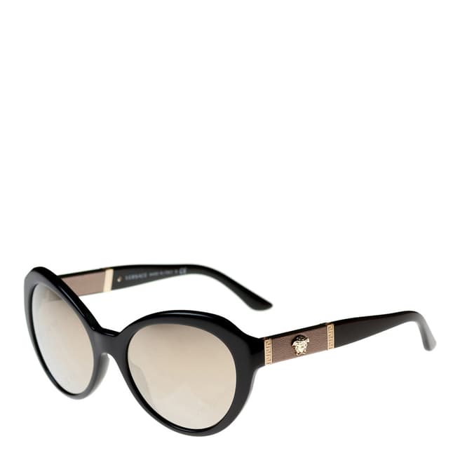 Versace Women's Black Mirror Lens Sunglasses 56mm