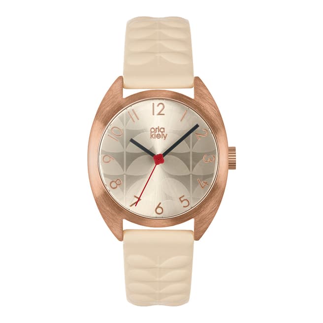 Orla Kiely Brushed Rose Gold & Cream Dial Beatrice Watch