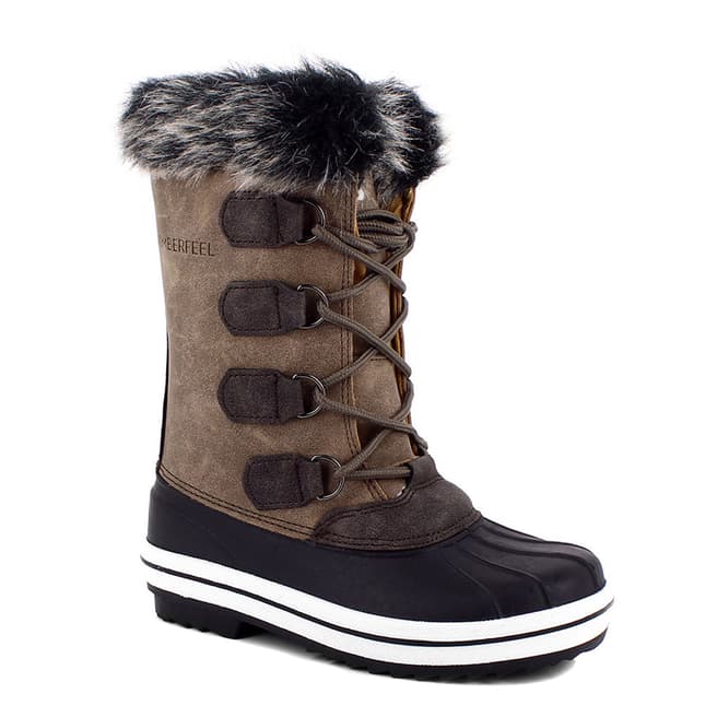 Kimberfeel Brown Clara Faux Fur Cuff Winter Boots 