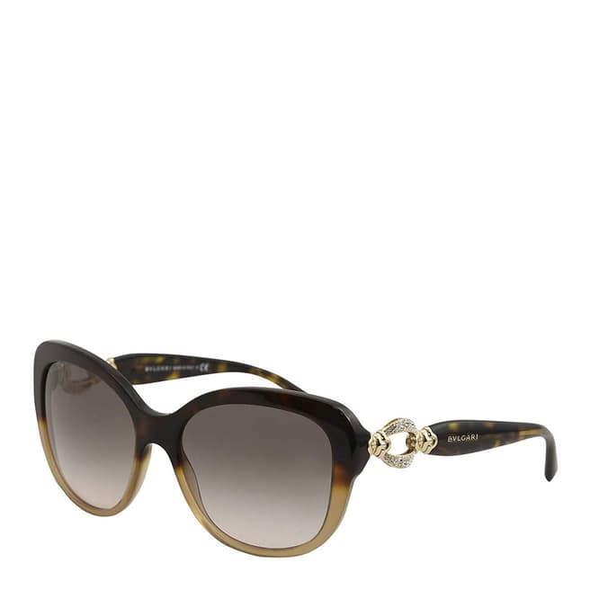 Bvlgari Women's Brown Oversized Sunglasses 57mm