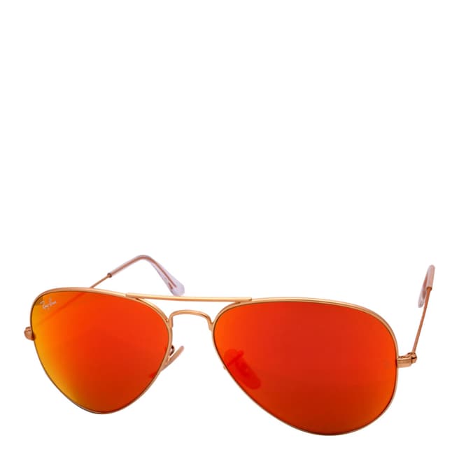 Ray-Ban Men's Gold / Orange Aviator Sunglasses 58mm