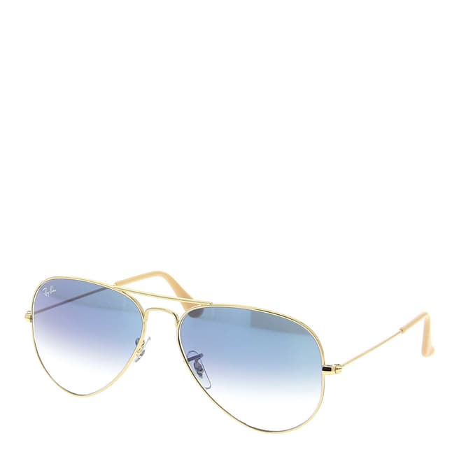 Ray-Ban Unisex Gold / Blue Aviator Sunglasses 58mm