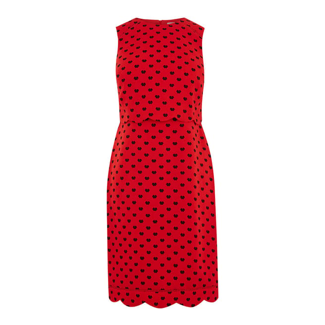 Oasis Red Butterfly Long Shift Dress