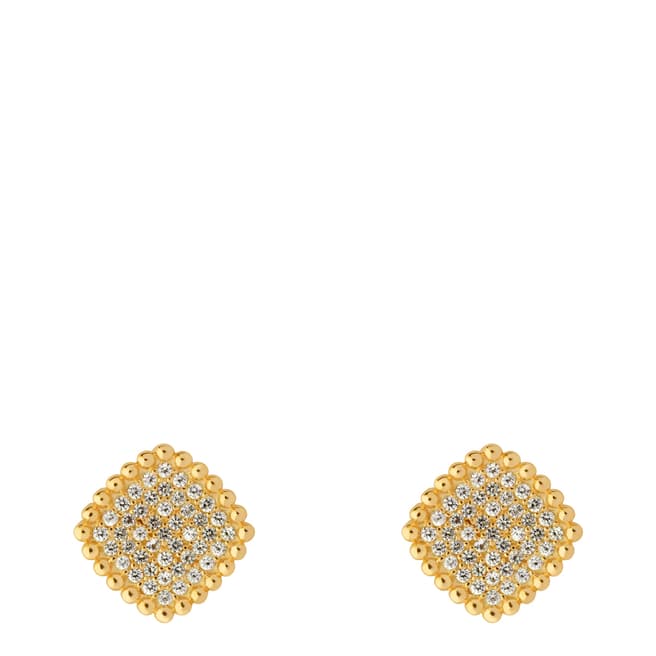 Links of London Yellow Gold Pure Square Earrings