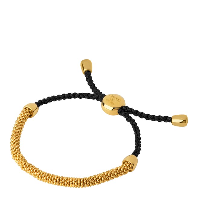 Links of London Brown & Yellow Gold Cord Bracelet