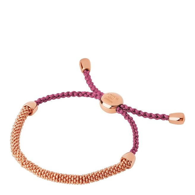 Links of London Red & Rose Gold Cord Bracelet