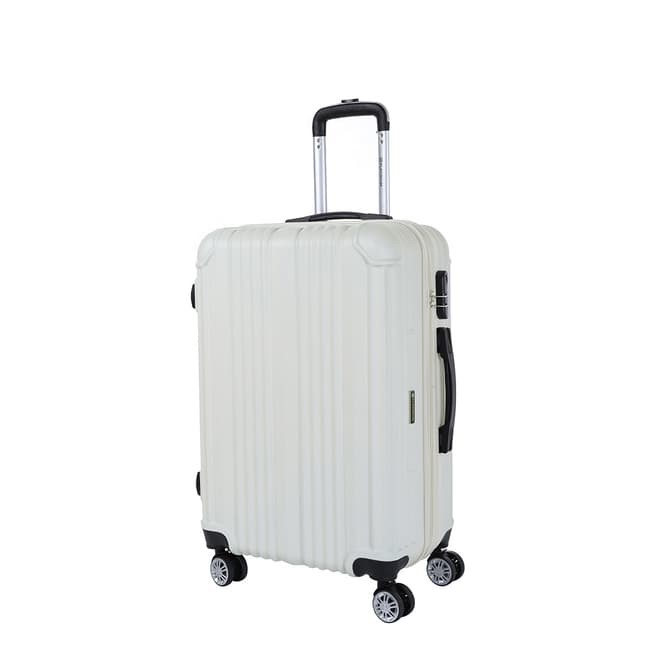 Platinium Beige Rockland 8 Wheel Suitcase 56cm