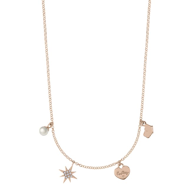 Radley Rose Gold Multi Charm Necklace