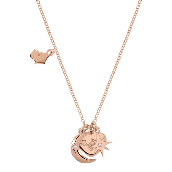 Radley Rose Gold Heart Moon And Star Charm Necklace