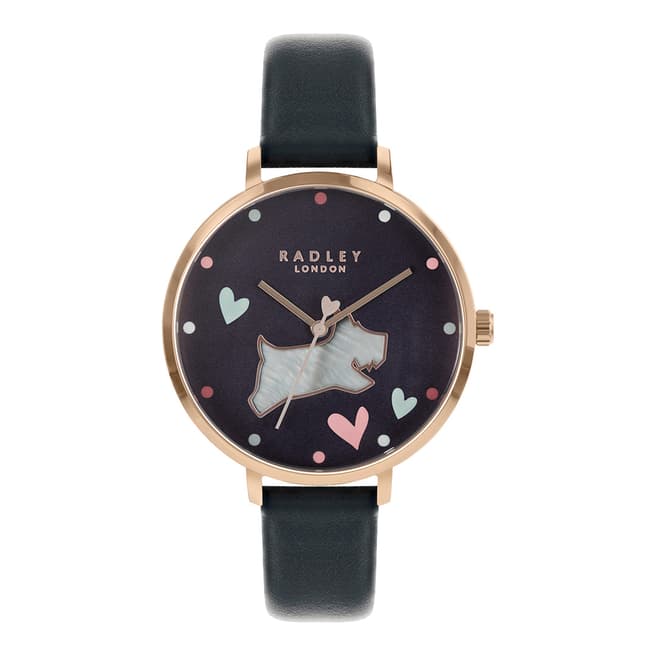 Radley Ink Rose Gold Plated Leather Strap Watch