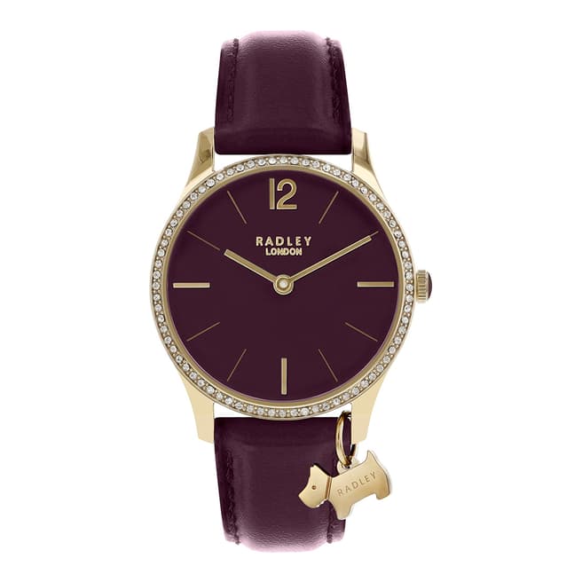Radley Purple Gold Plated Leather Strap Watch