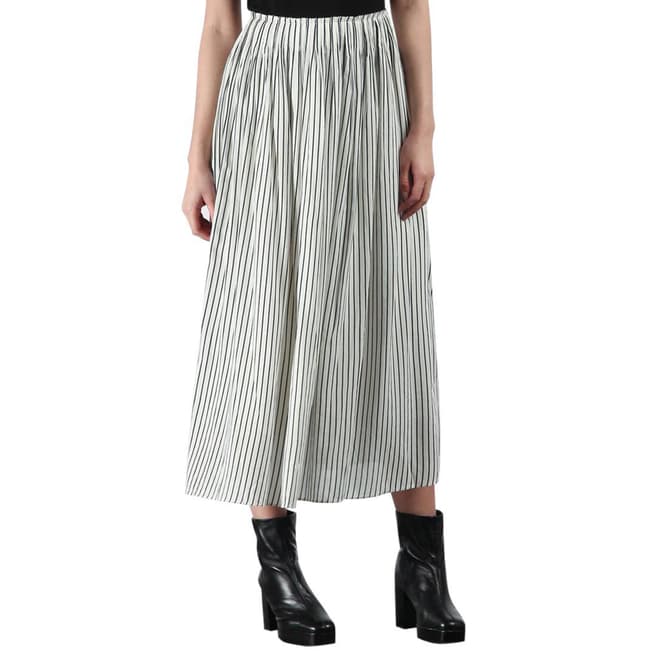 Bolongaro Trevor White/Black Stripe Tuck Skirt