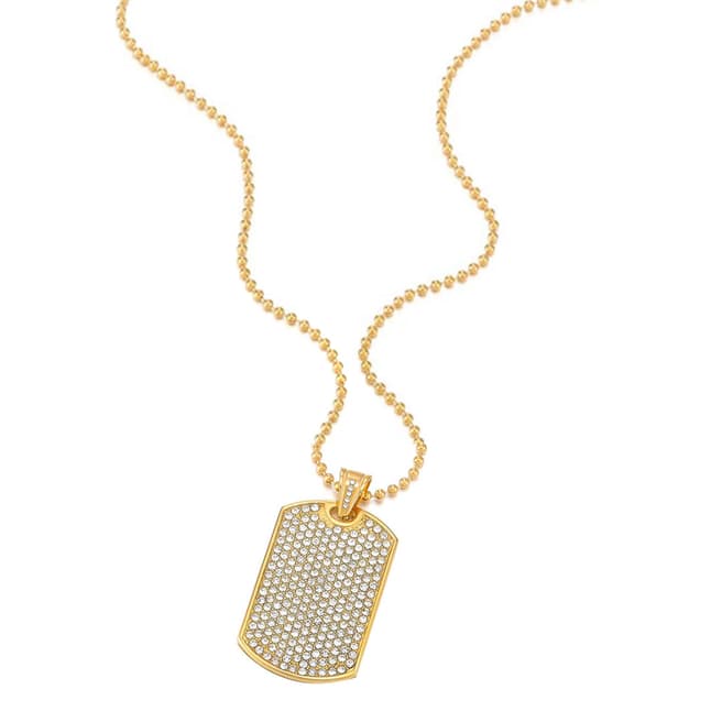 Stephen Oliver 18K Gold Embellished Tag Necklace