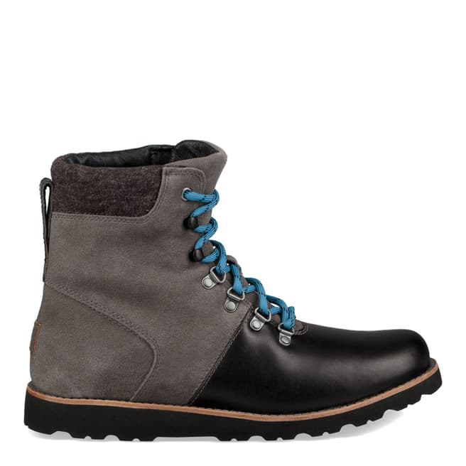 UGG Charcoal Leather Haldan Boots